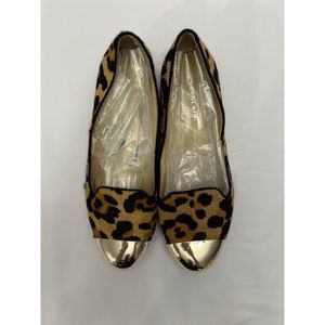 Gianni Bini Woman's Leopard Calf Hair Capped Toe Slip On Flats Shoe Size 7.5